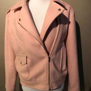 Lucy Paris Pink wool blend bomber jacket